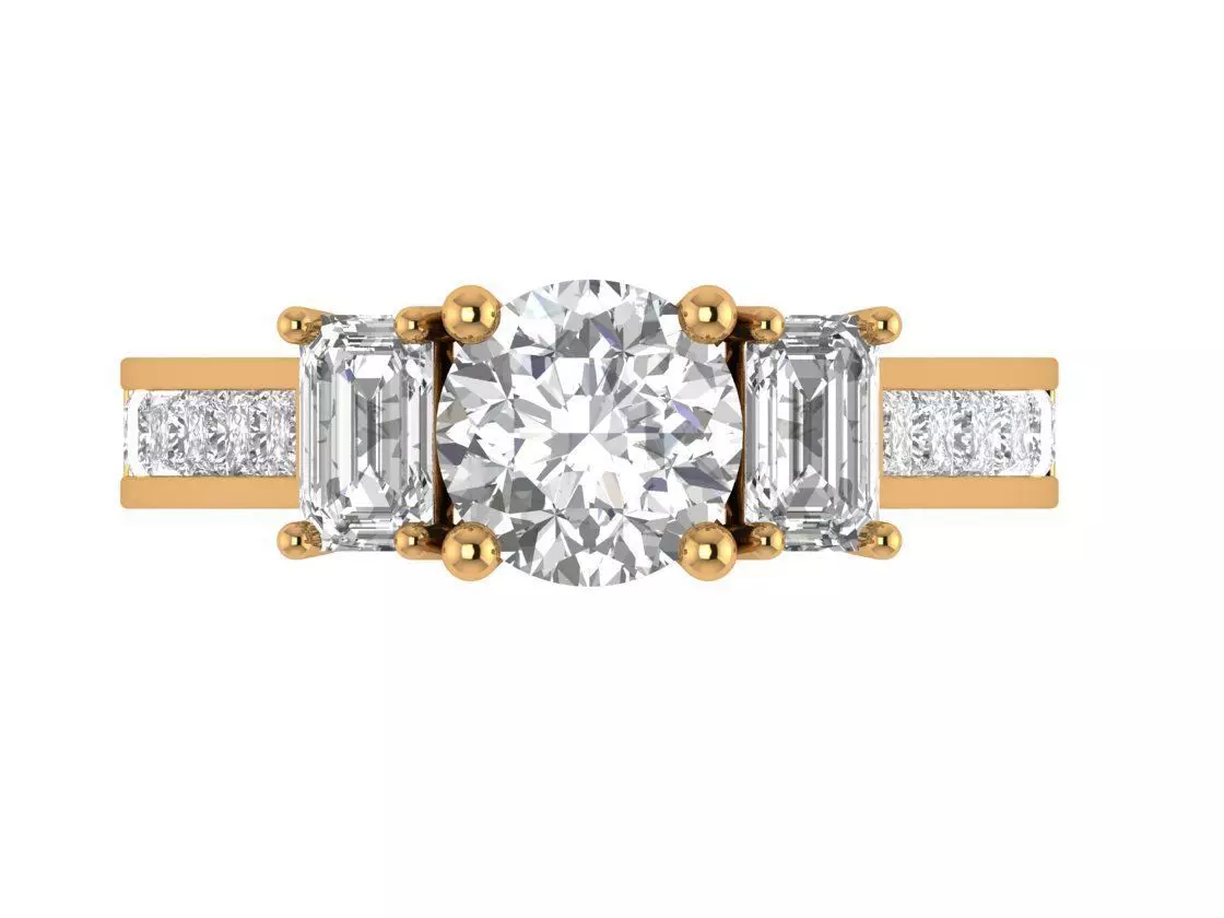 Round Engagement Ring 3D print model_4