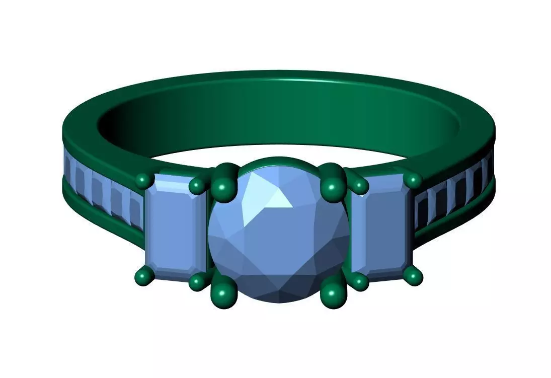 Round Engagement Ring 3D print model_9