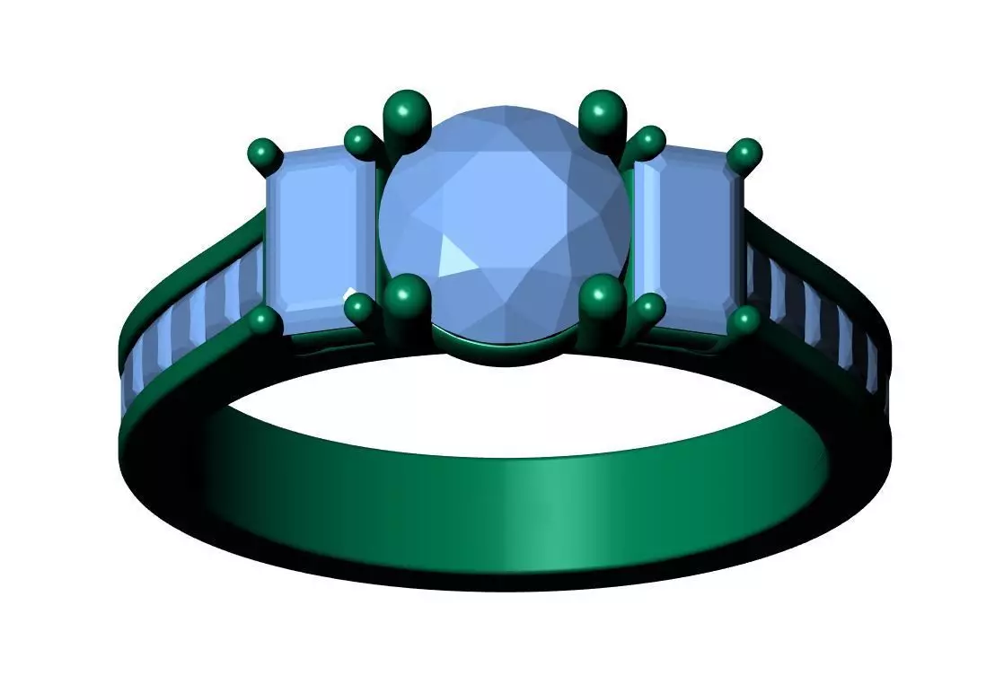 Round Engagement Ring 3D print model_11