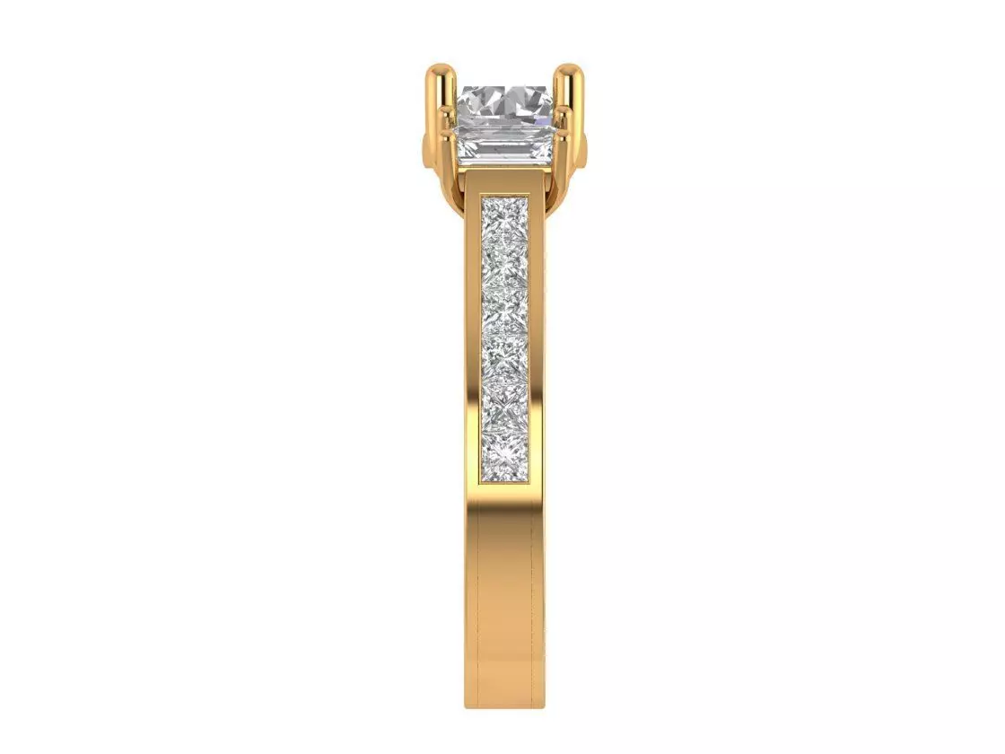 Round Engagement Ring 3D print model_3