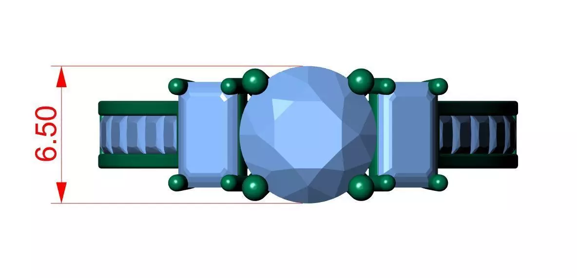 Round Engagement Ring 3D print model_8