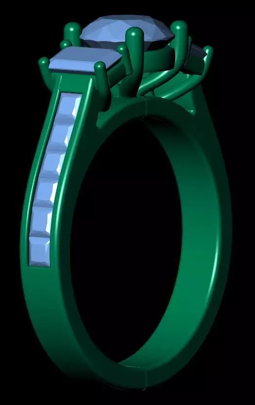 Round Engagement Ring 3D print model_14