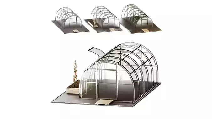 Set Of Arched Greenhouses 6m 5m 4m
