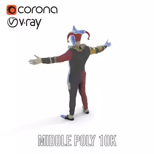 Colorful Jester Costume model pack