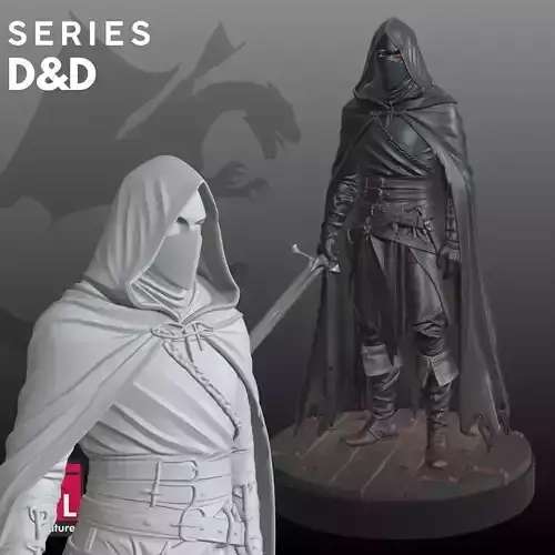 Stealth Rogue STL Tabletop RPG Character 3D Model