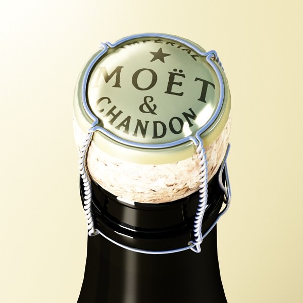 Champagne Moet Chandon Bottle 3D model_4