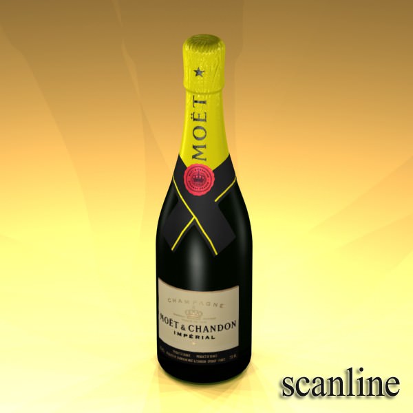 Champagne Moet Chandon Bottle 3D model_12