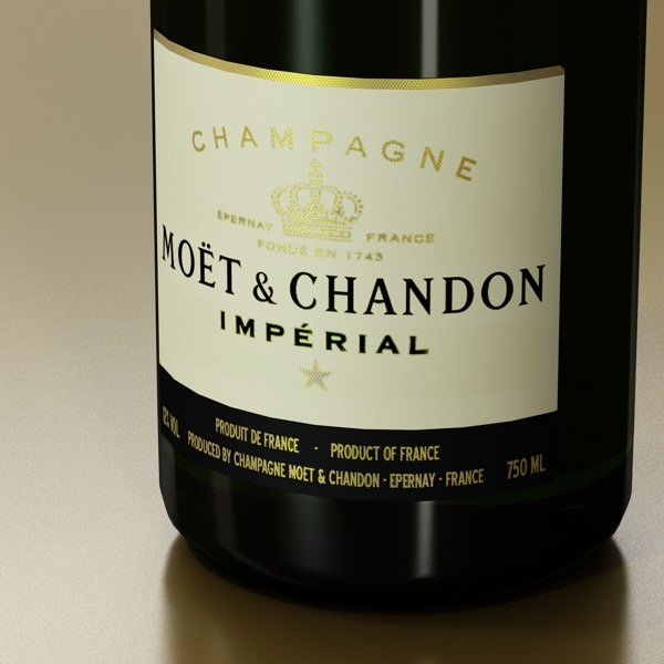 Champagne Moet Chandon Bottle 3D model_7