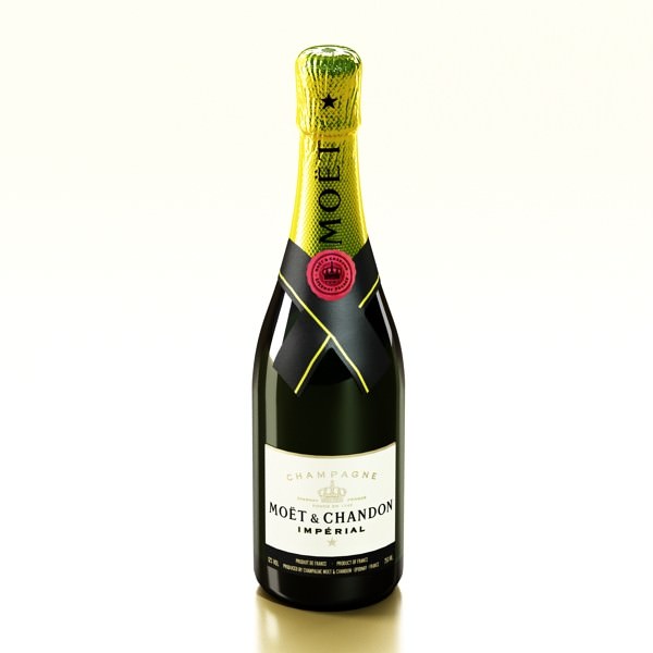 Champagne Moet Chandon Bottle 3D model_1