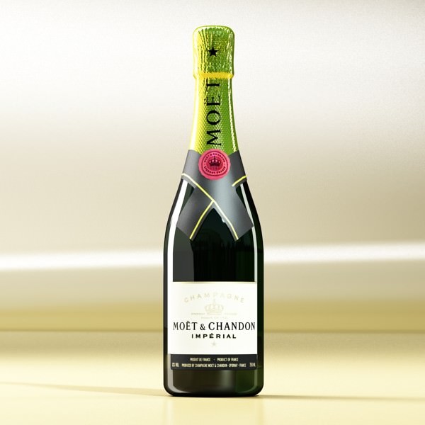 Champagne Moet Chandon Bottle 3D model_2