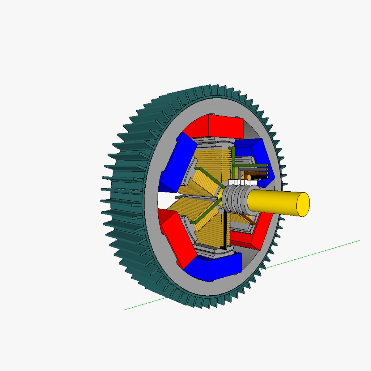 AT brushed electric motor alternator 3D model_4