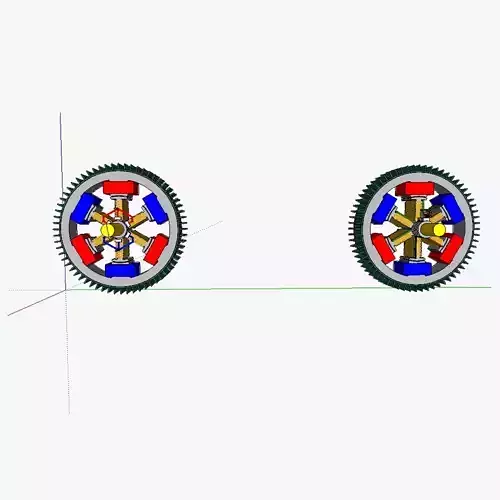 AT brushed electric motor alternator 3D model