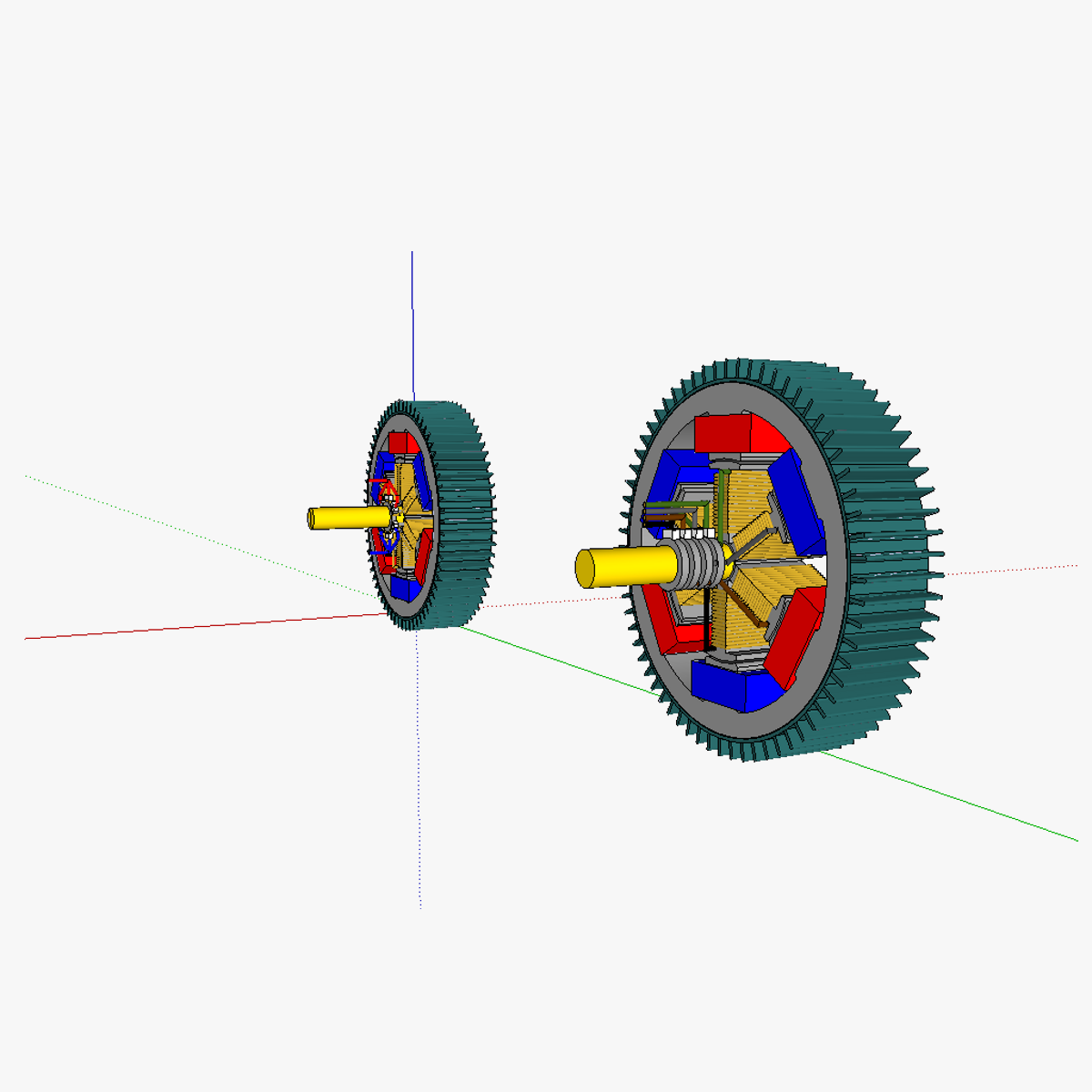 AT brushed electric motor alternator 3D model_1