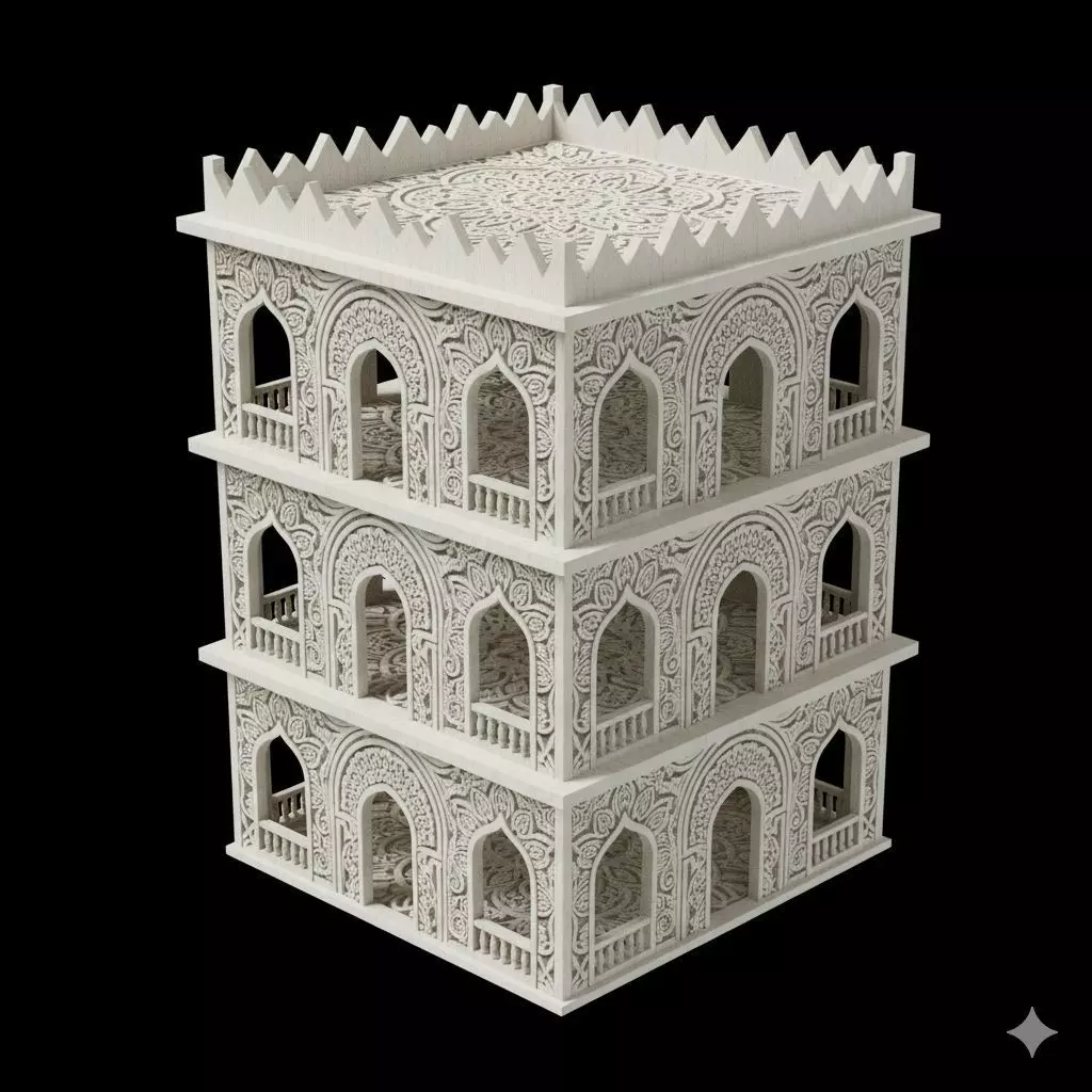 Hollow Empty Building Structure 3D print model