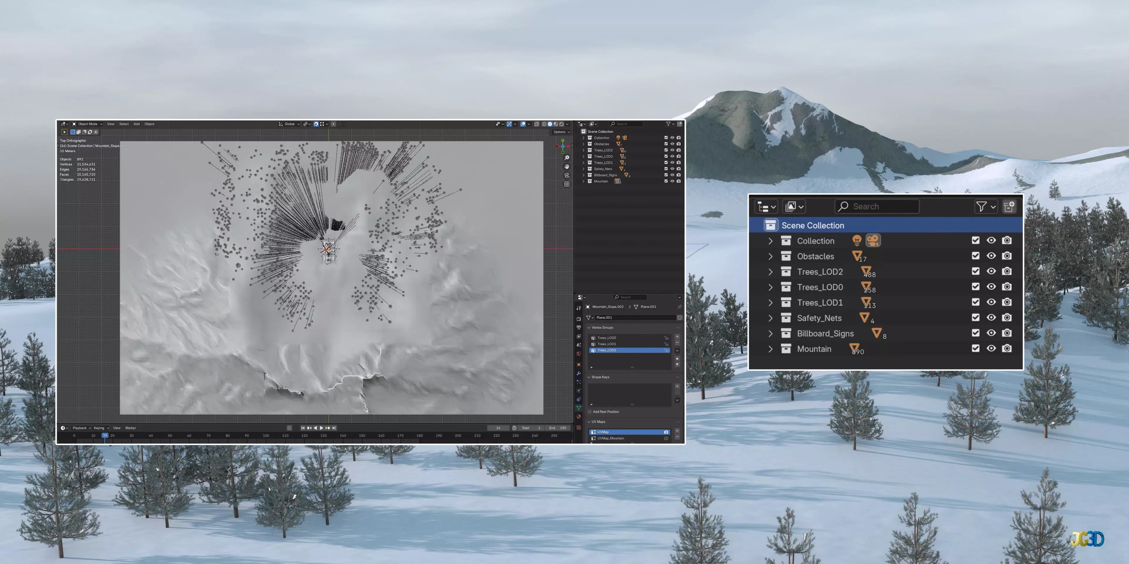Snowboard Track 3D Model Low-poly 3D model_5