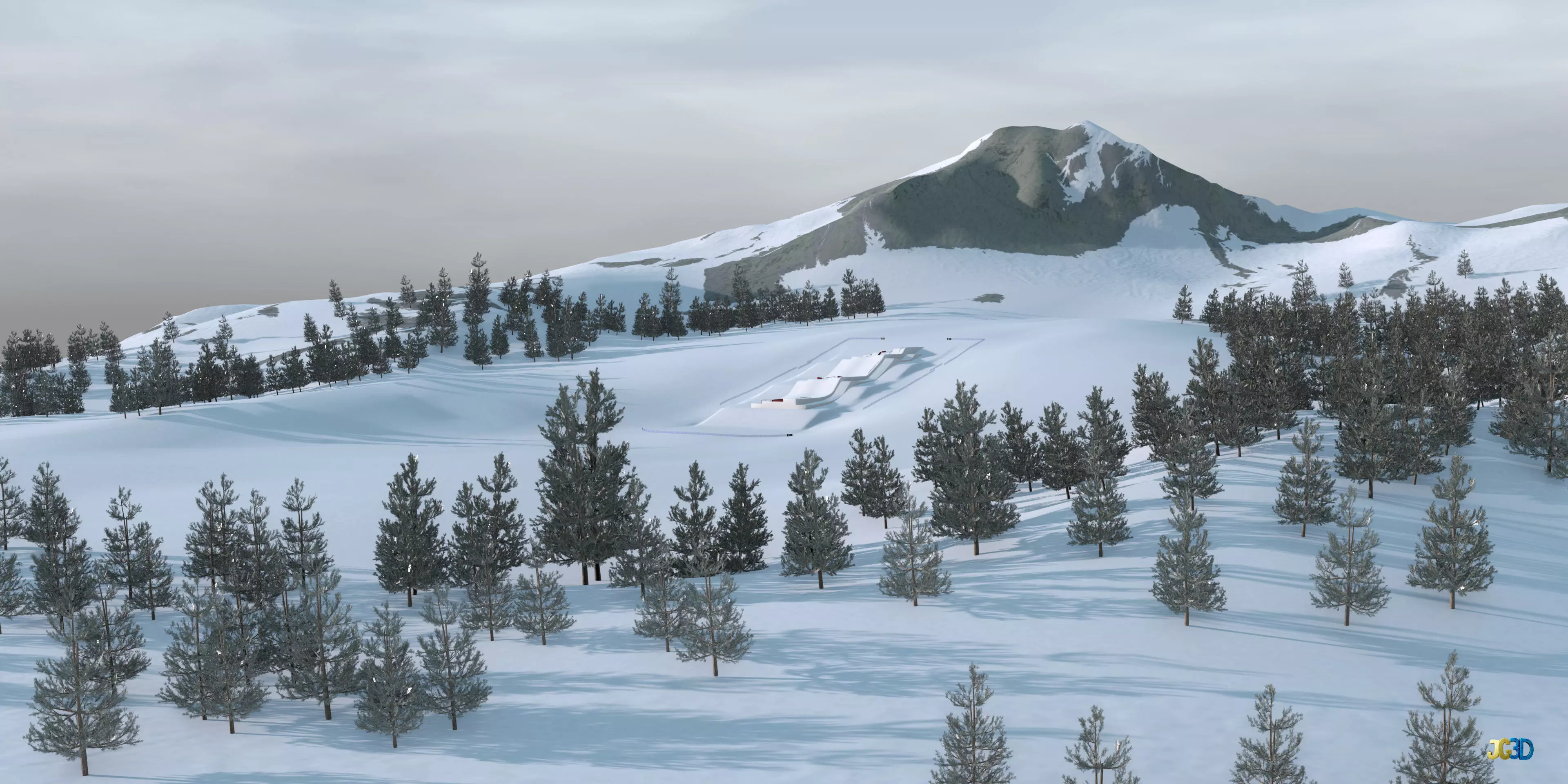 Snowboard Track 3D Model Low-poly 3D model_0