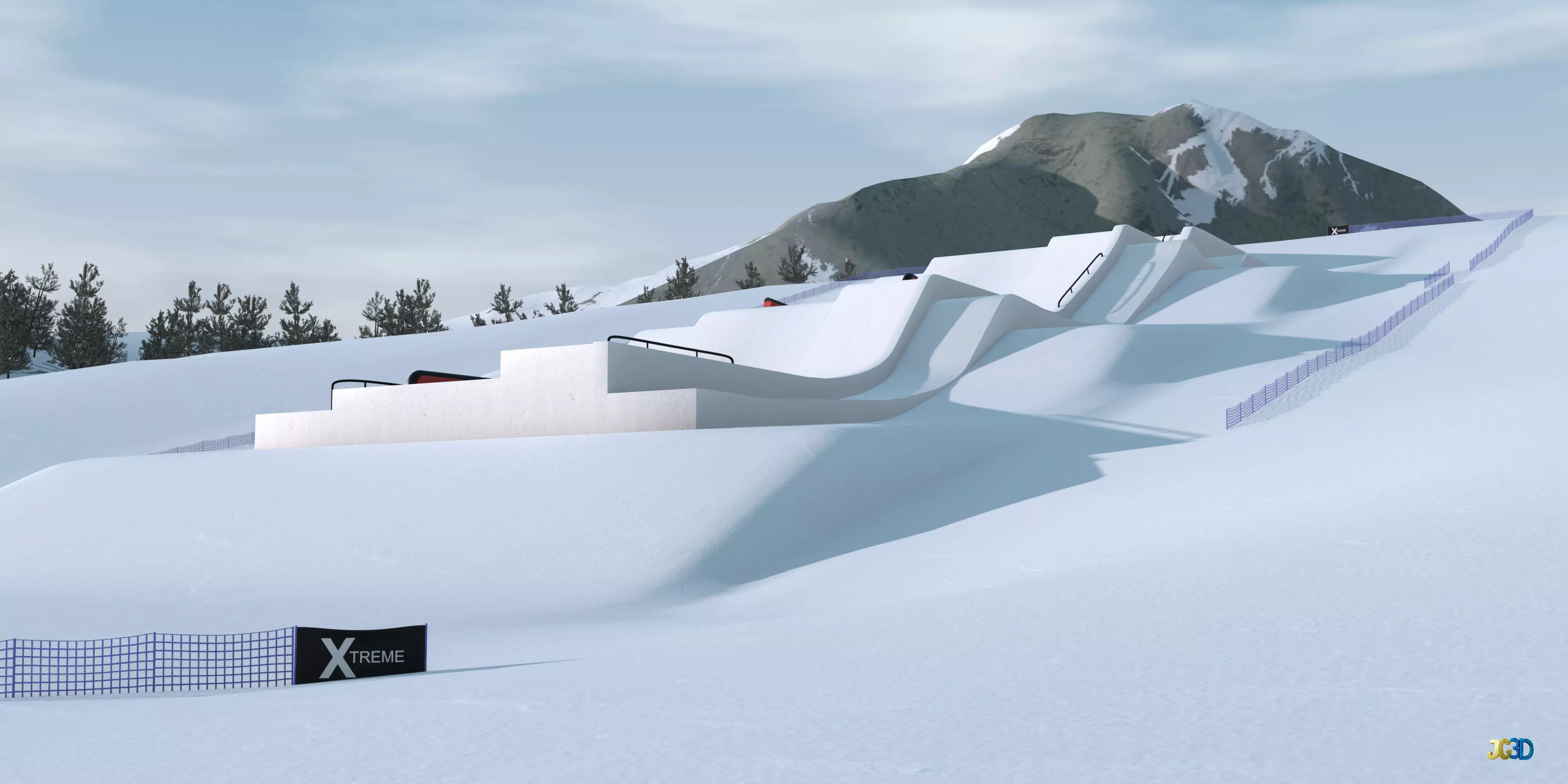 Snowboard Track 3D Model Low-poly 3D model_6