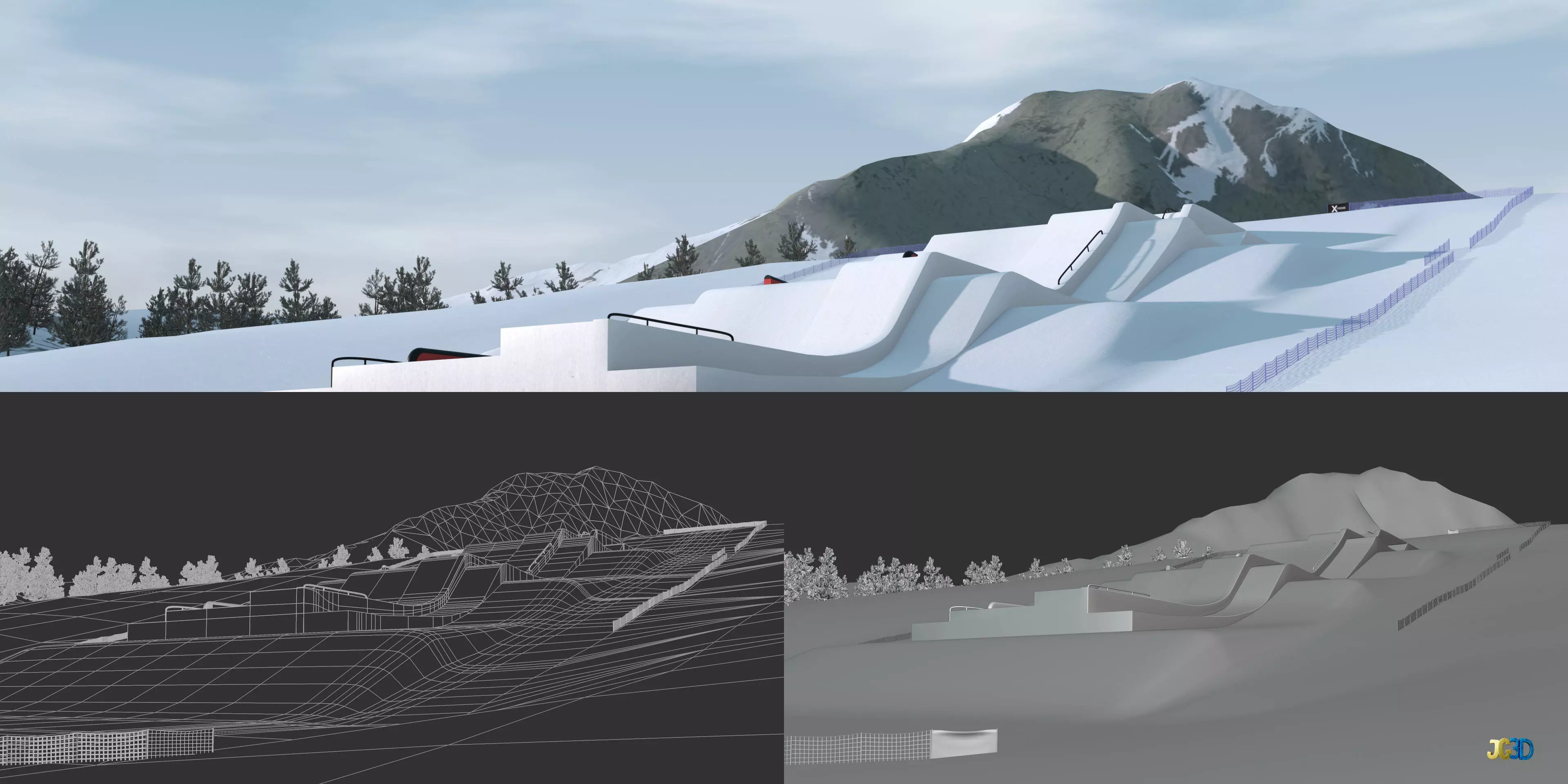 Snowboard Track 3D Model Low-poly 3D model_7