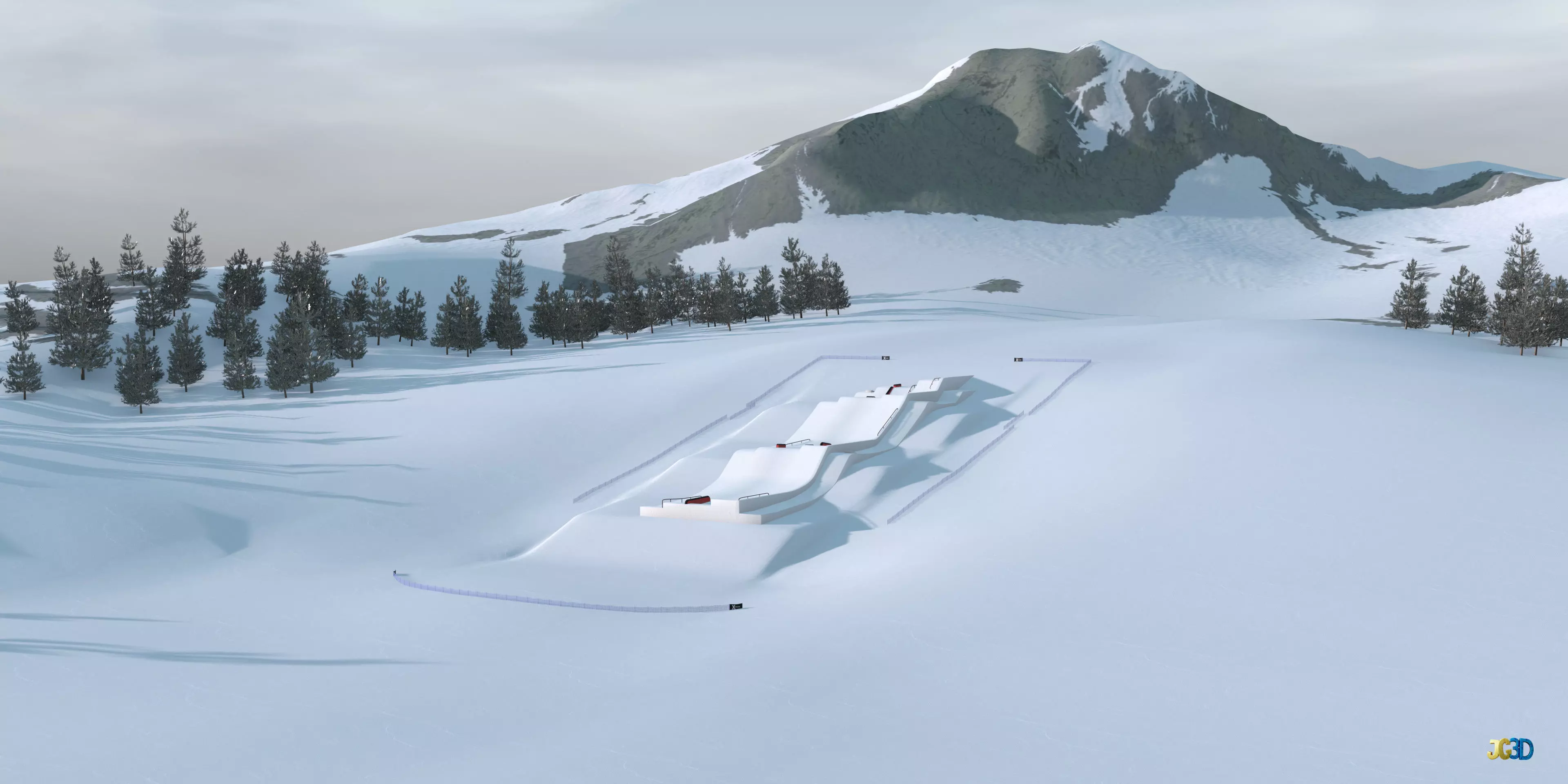 Snowboard Track 3D Model Low-poly 3D model_1