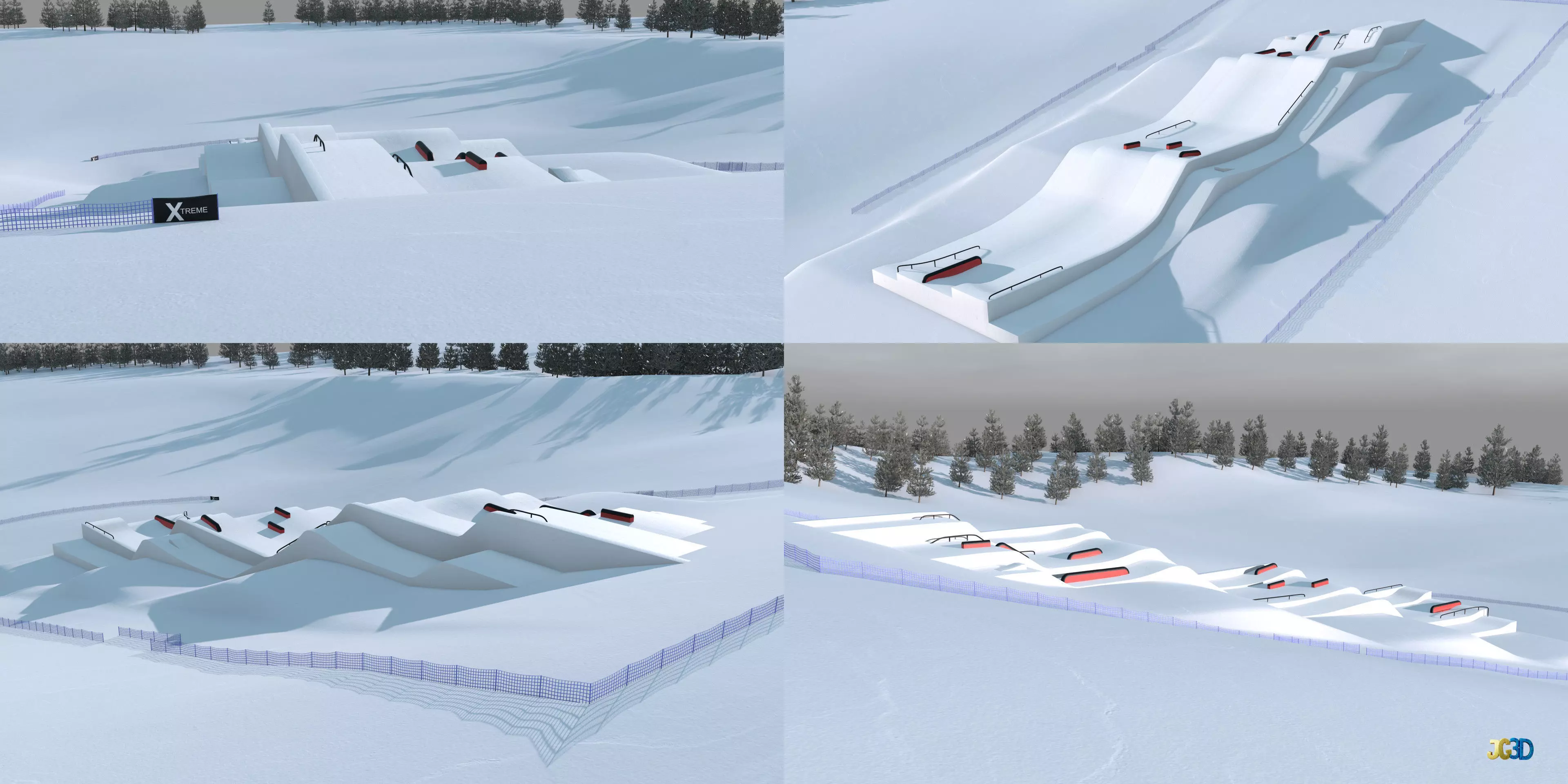 Snowboard Track 3D Model Low-poly 3D model_9