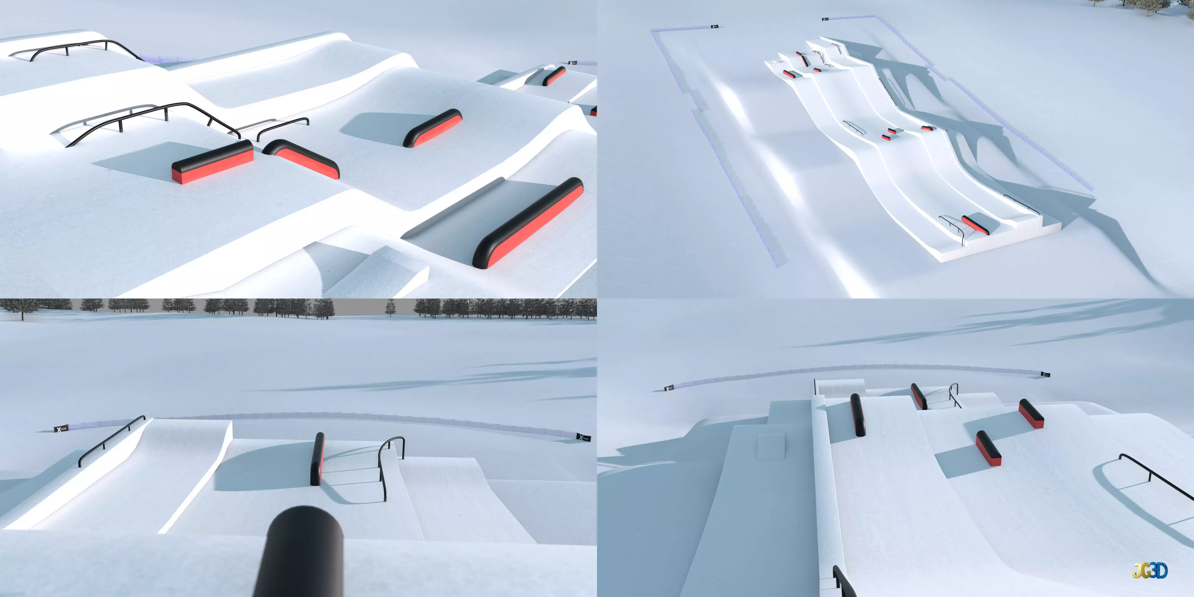 Snowboard Track 3D Model Low-poly 3D model_3