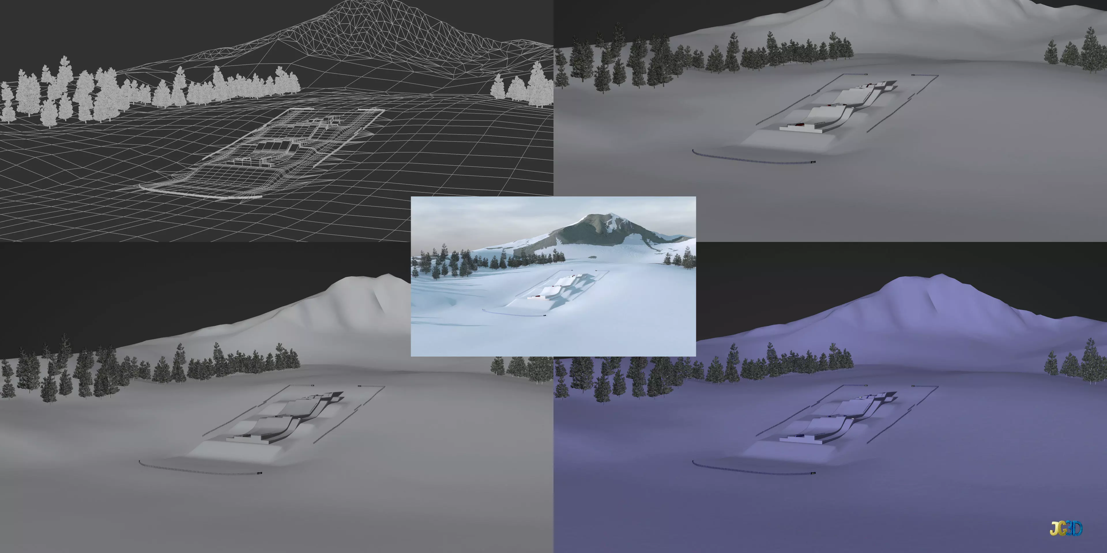 Snowboard Track 3D Model Low-poly 3D model_4