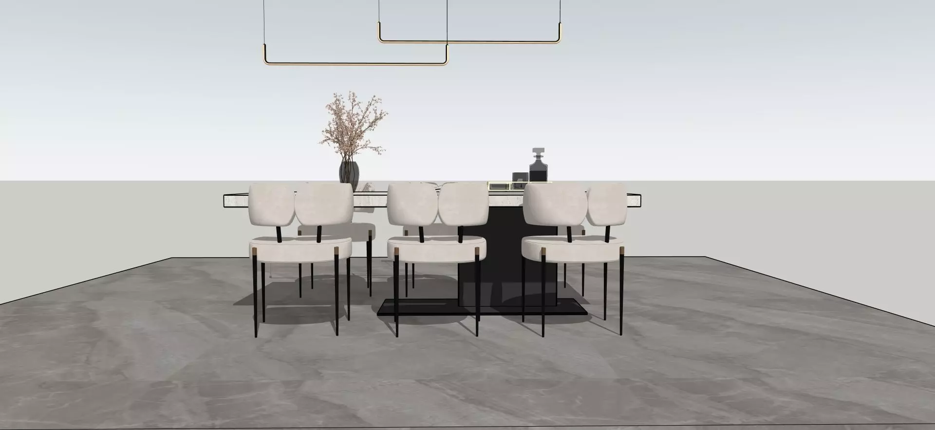 Dining table 3D model_3