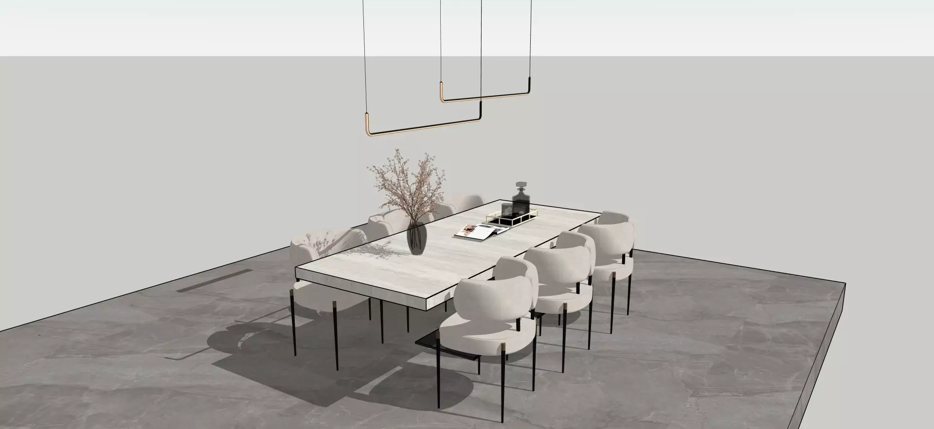 Dining table 3D model_2