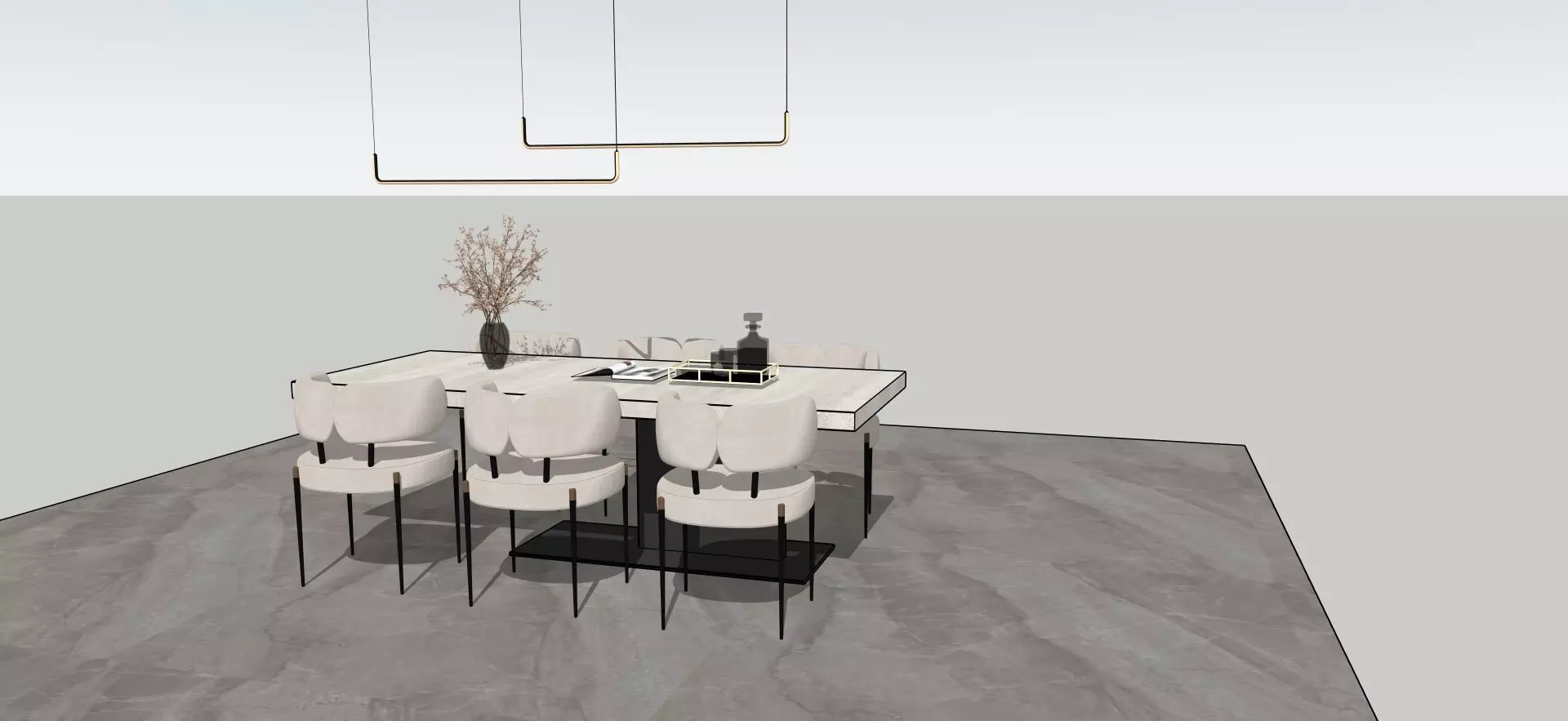 Dining table 3D model_0
