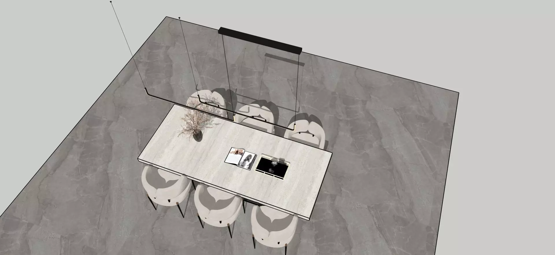 Dining table 3D model_1