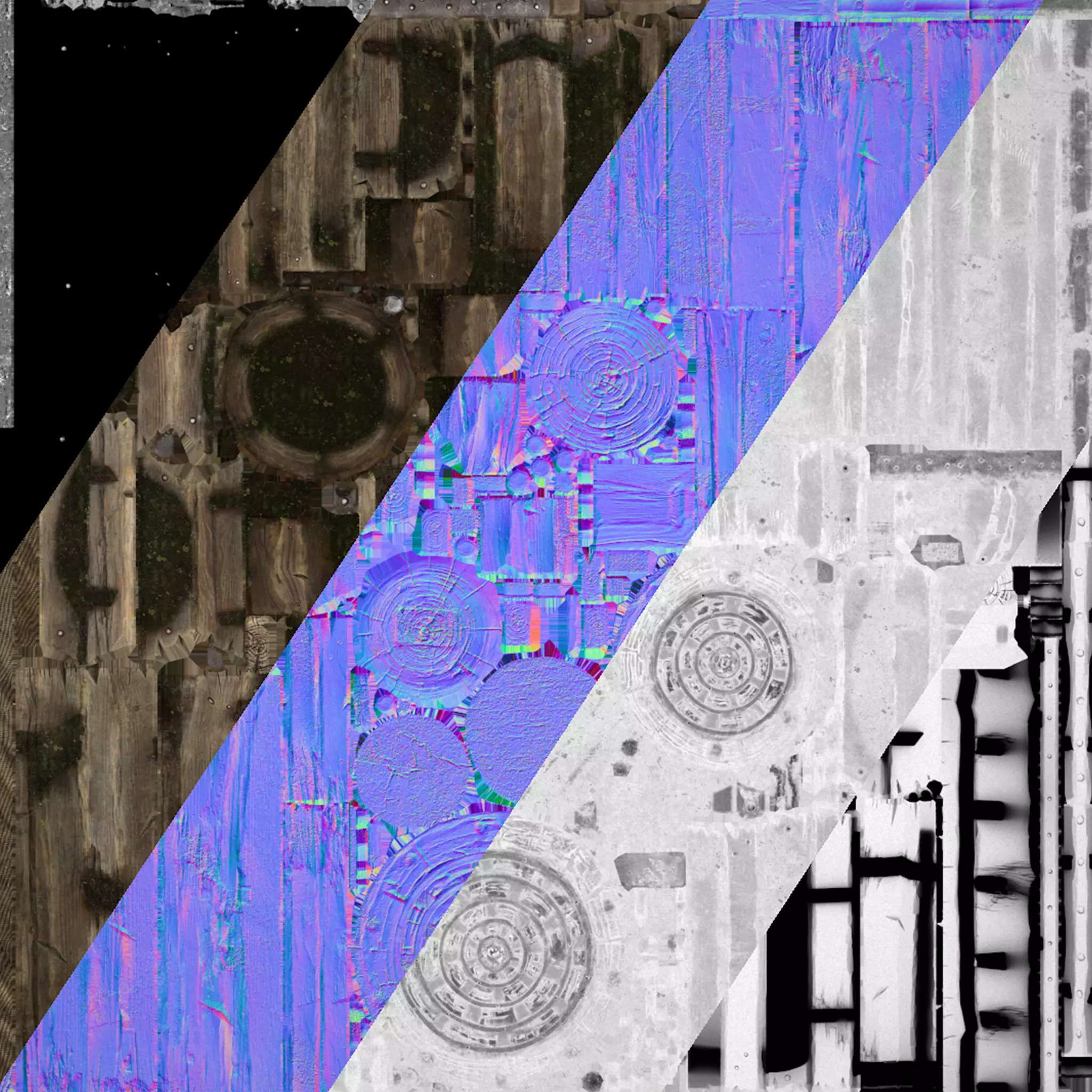 Medieval Wooden Target Dartboard Shooting Range Furniture Low-poly 3D model_19