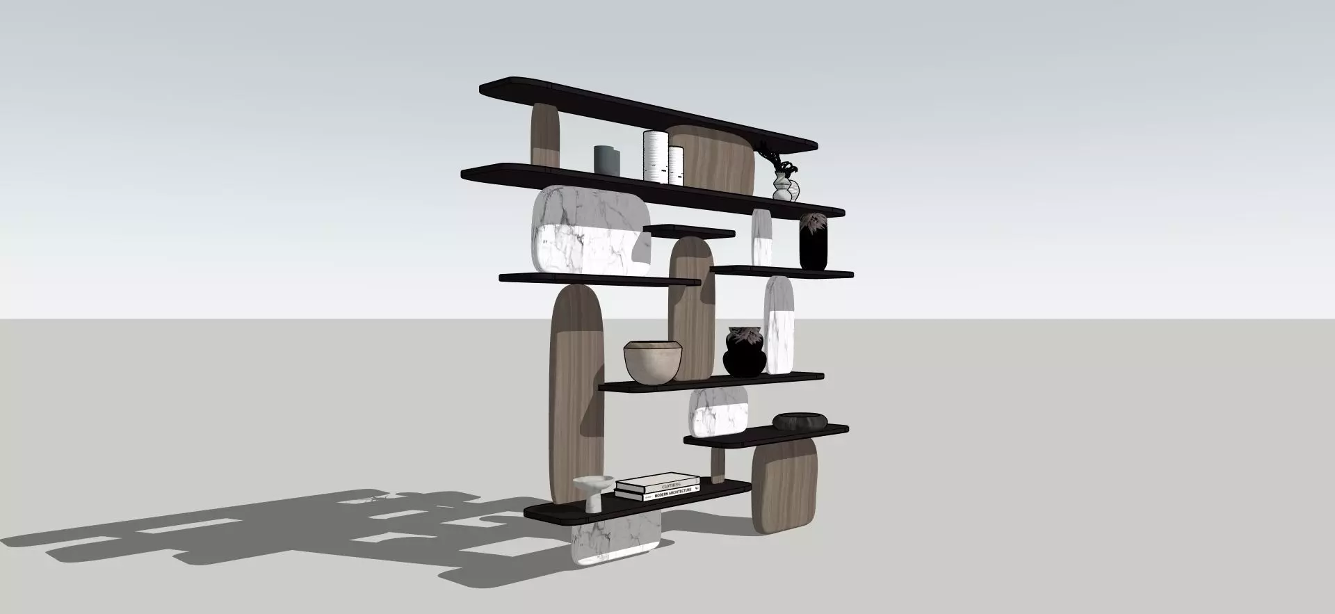 Bookshelf Partition sketchup 3D model_1