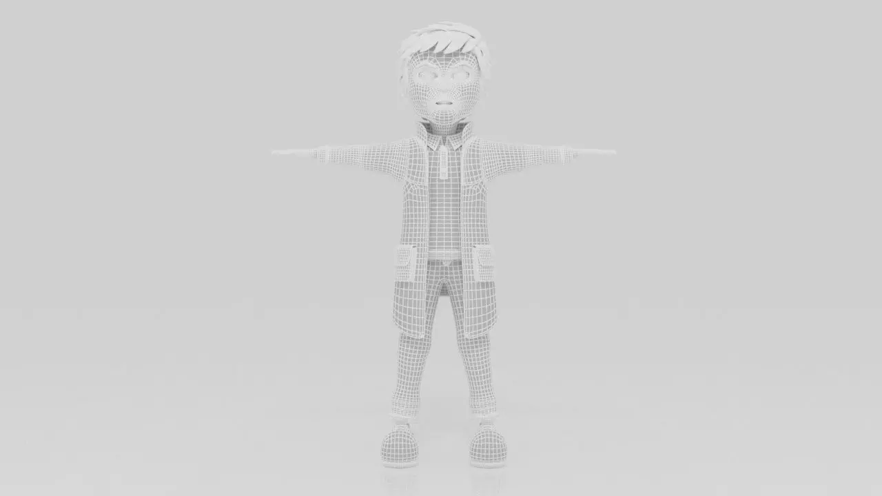 Character Dipo Rigged  Low-poly 3D model_9