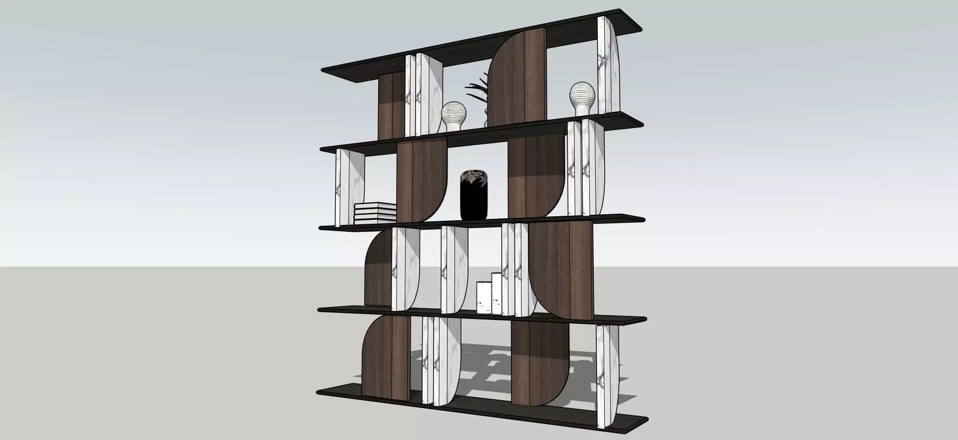 sketchup Bookshelf  3D model_2