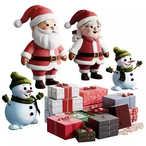 Christmas Gifts Set with Snowman and Santa Claus 07