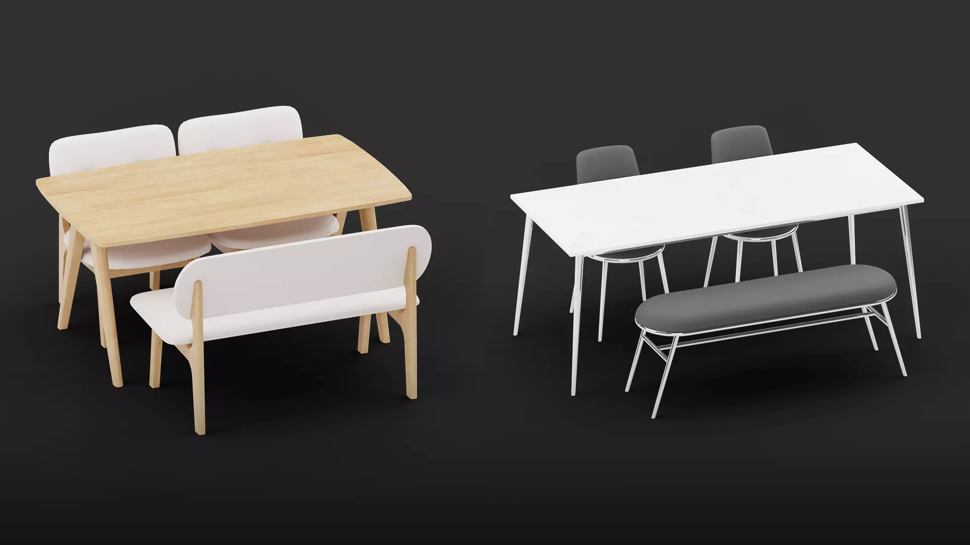 Table Set Model Collection 362 3D model_3