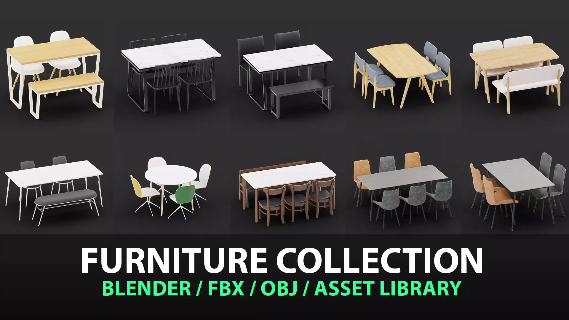 Table Set Model Collection 362 3D model_0