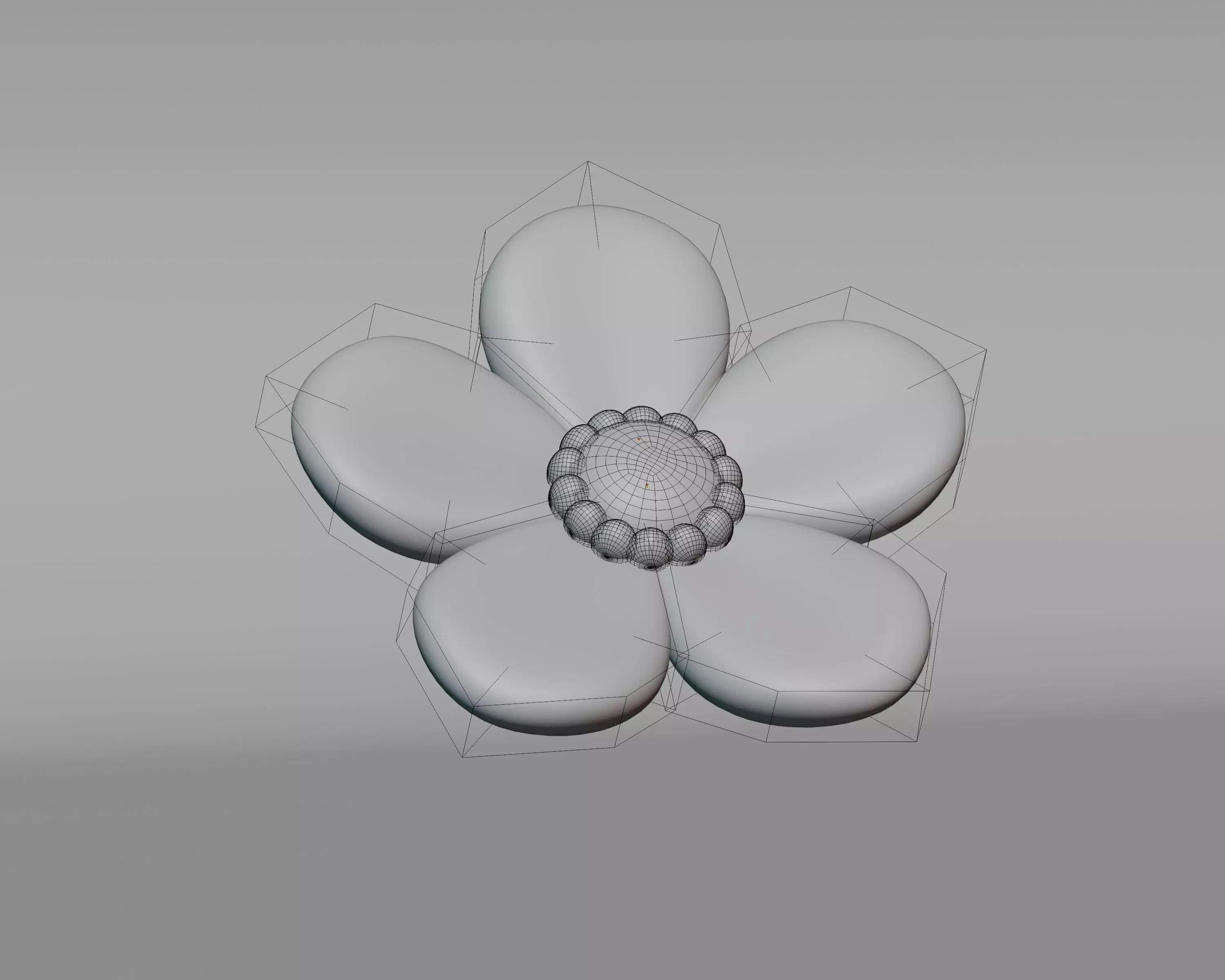 Bee Flower Low-poly 3D model_3