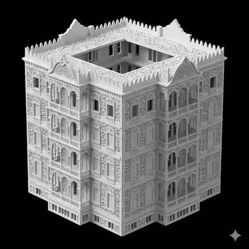 Hollow Empty Building 3D Model