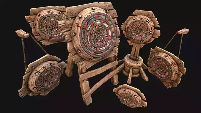 Medieval Wooden Combat Target  Shooting Range Furniture