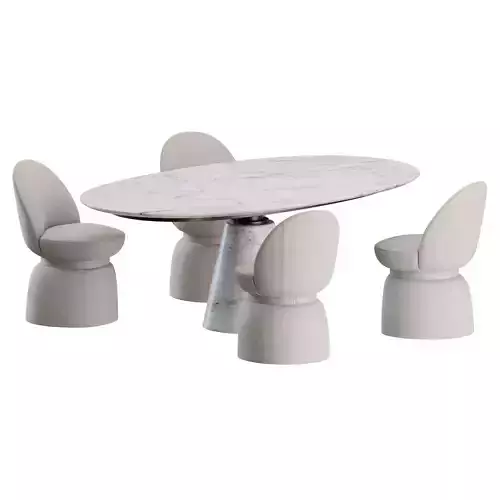 Lepli Chair Mesa Table by Poltrona Frau