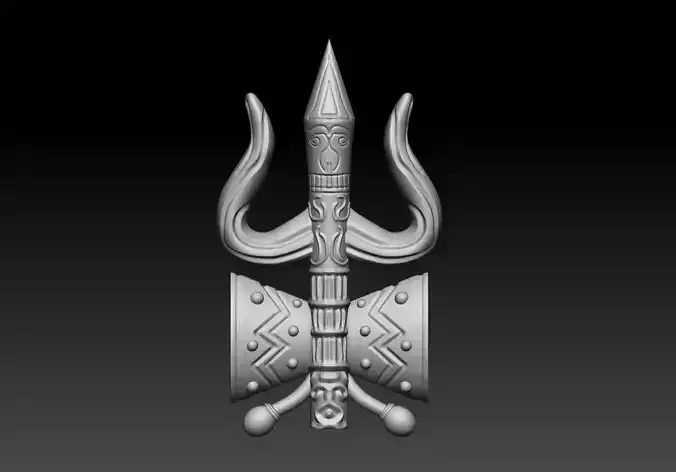 Shiva Damru Pendant 3D Printable Model
