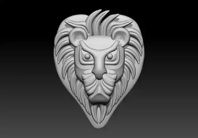 Lion Badge 3D Printable Model