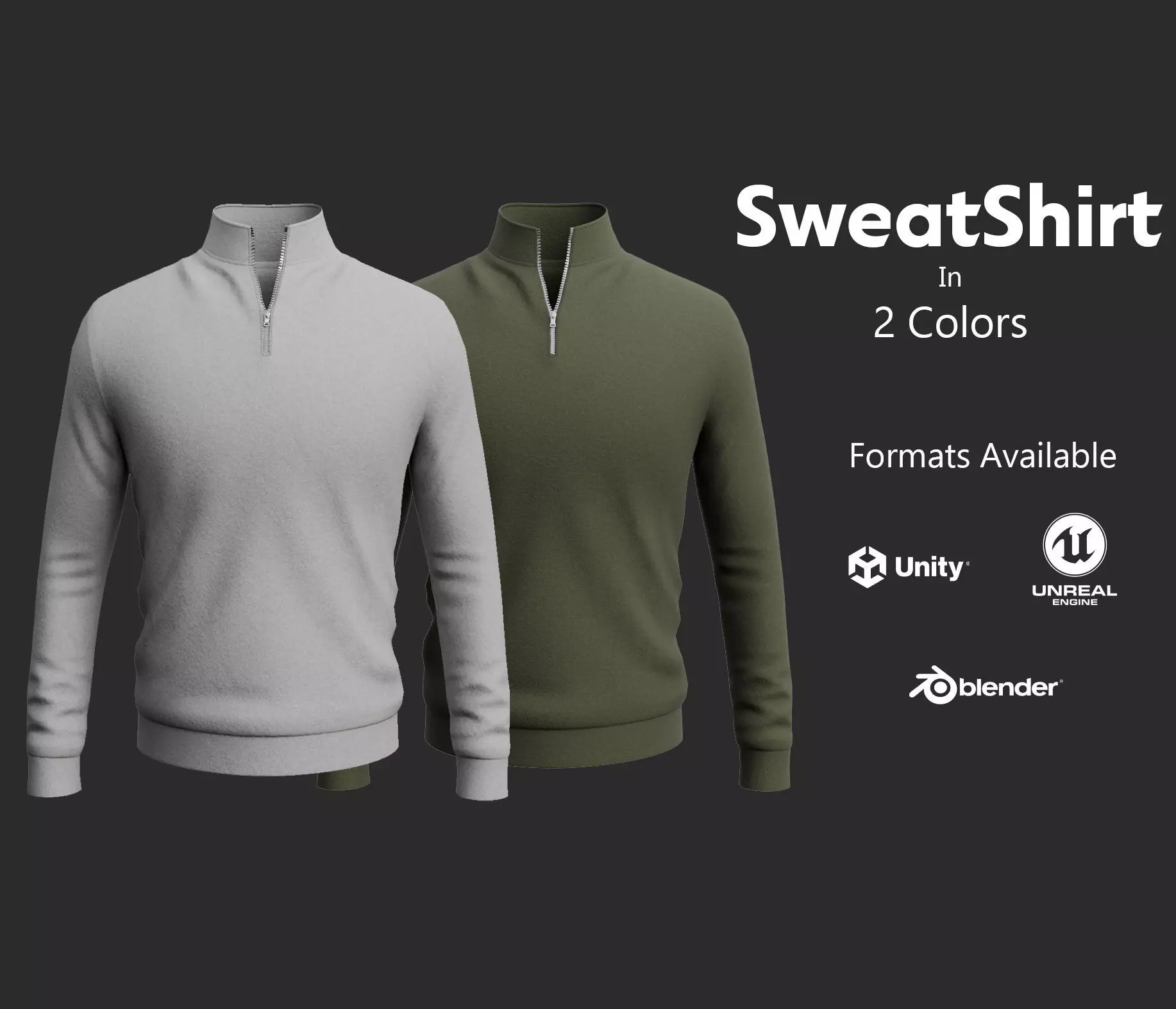 Sweat Shirt in 2 colors Low-poly 3D model