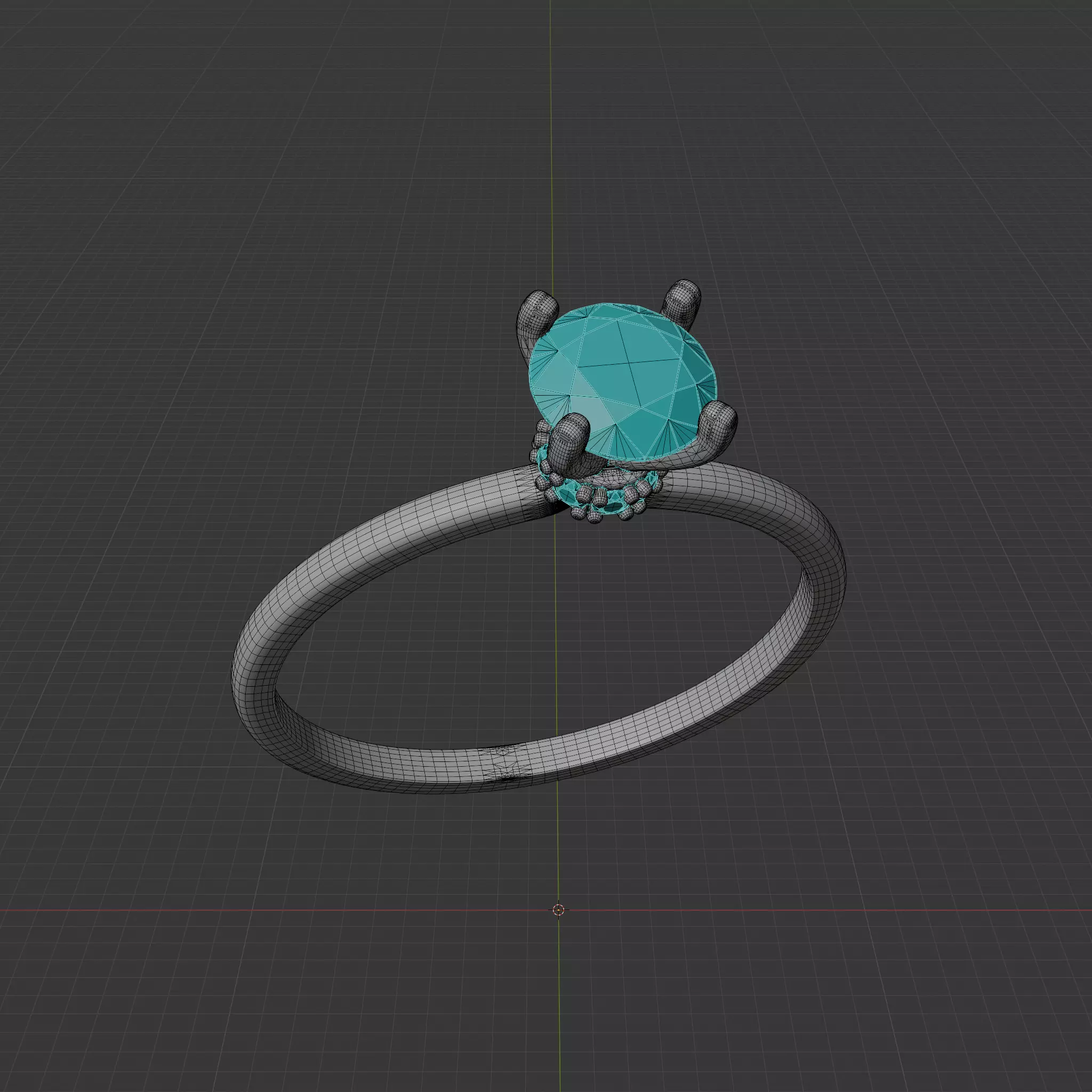 engagement ring 3D print model_7