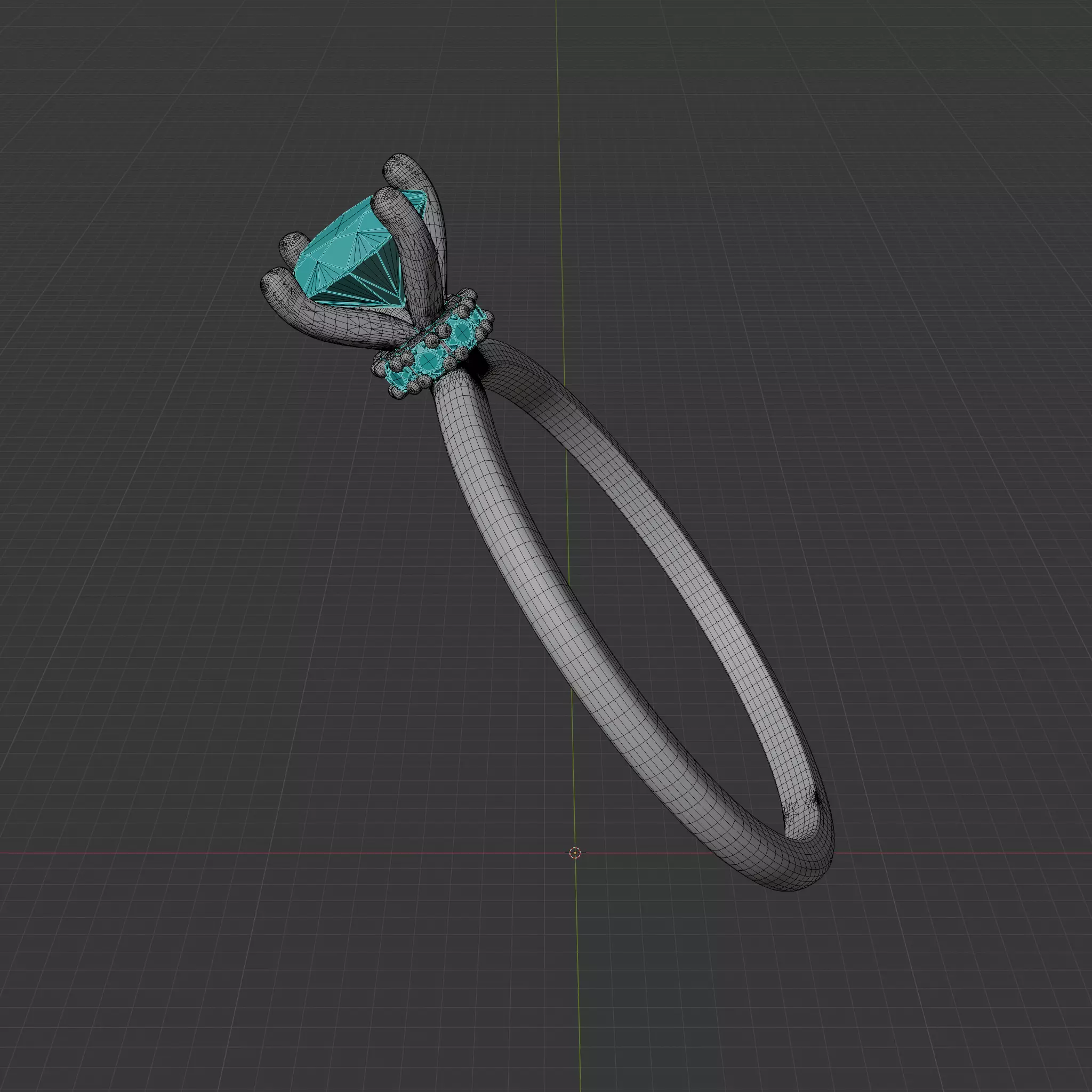 engagement ring 3D print model_11