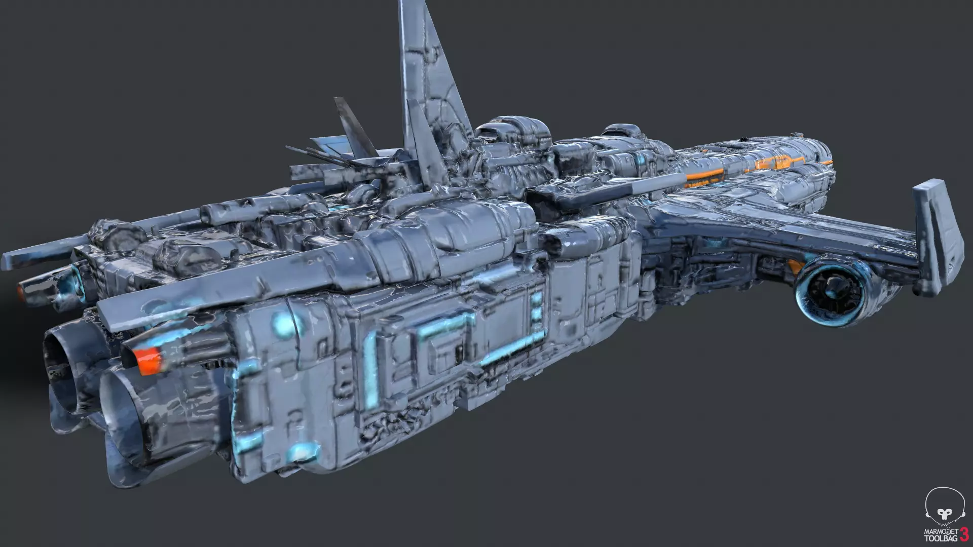 Futuristic Spacecraft High Detail 3D model_18