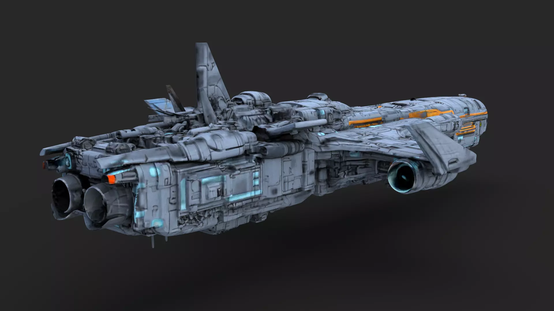 Futuristic Spacecraft High Detail 3D model_2