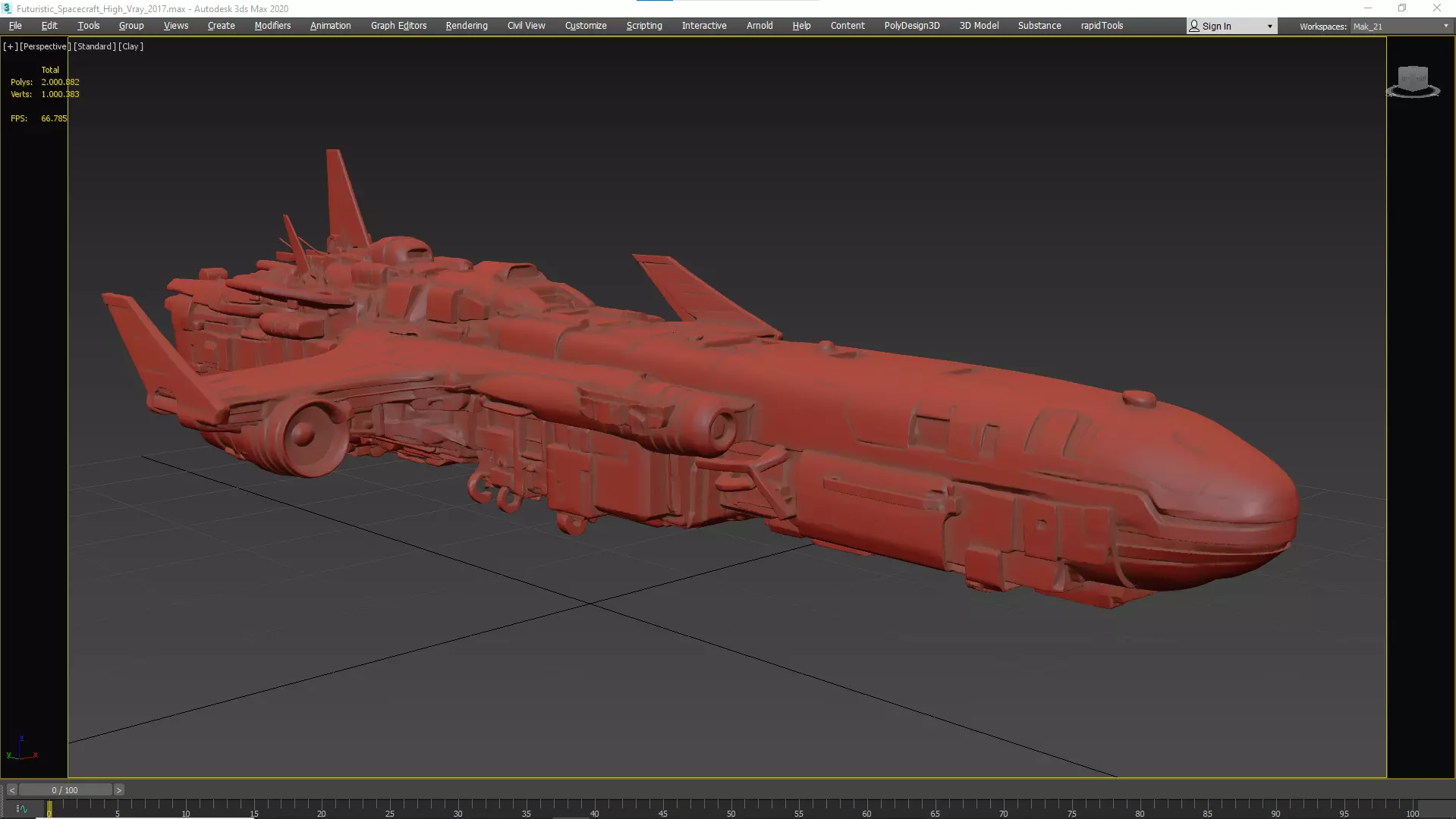 Futuristic Spacecraft High Detail 3D model_11