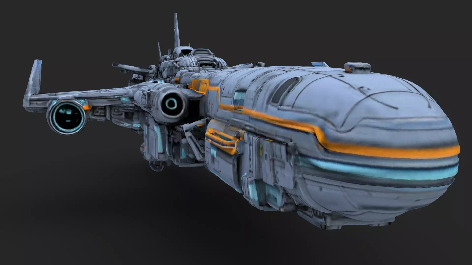 Futuristic Spacecraft High Detail 3D model_7
